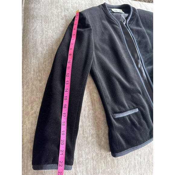 Vintage Butte Womens Black Velvet Open-Front Blazer Modern Size Large - Picture 9 of 9